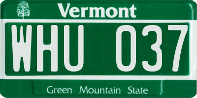 VT license plate WHU037