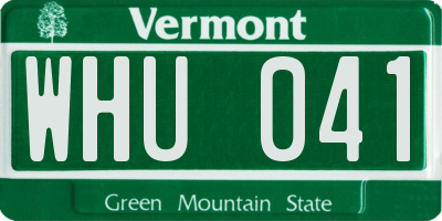 VT license plate WHU041