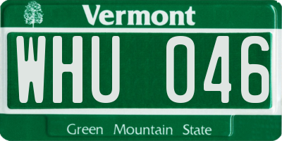 VT license plate WHU046