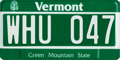 VT license plate WHU047