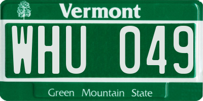 VT license plate WHU049