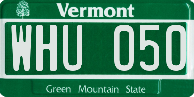 VT license plate WHU050