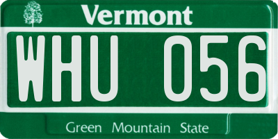VT license plate WHU056