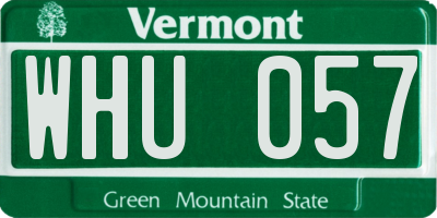 VT license plate WHU057