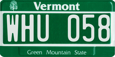 VT license plate WHU058