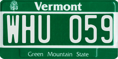 VT license plate WHU059