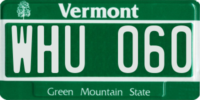 VT license plate WHU060