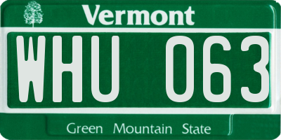 VT license plate WHU063