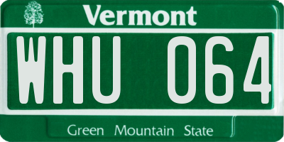 VT license plate WHU064