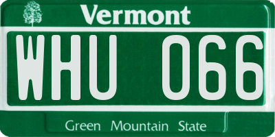 VT license plate WHU066