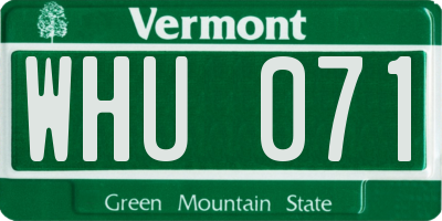 VT license plate WHU071