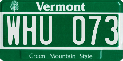 VT license plate WHU073