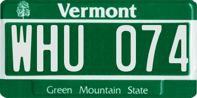 VT license plate WHU074