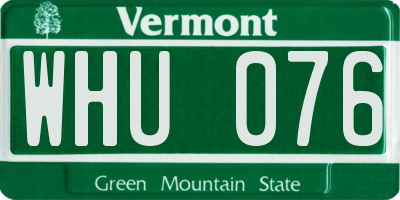 VT license plate WHU076