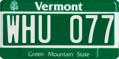 VT license plate WHU077