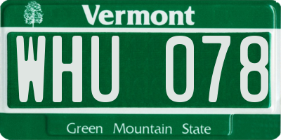 VT license plate WHU078