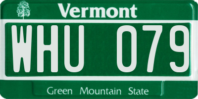 VT license plate WHU079