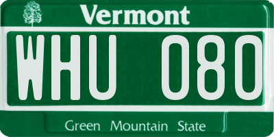 VT license plate WHU080