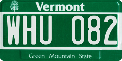 VT license plate WHU082