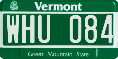 VT license plate WHU084