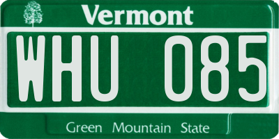 VT license plate WHU085