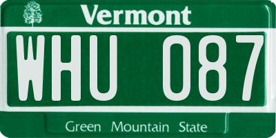 VT license plate WHU087