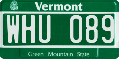 VT license plate WHU089