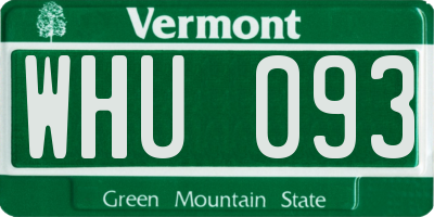 VT license plate WHU093