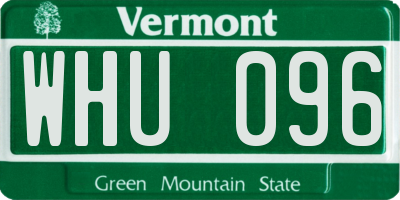VT license plate WHU096