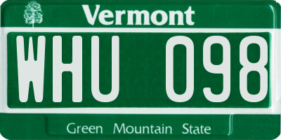 VT license plate WHU098