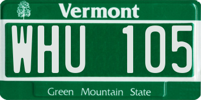 VT license plate WHU105