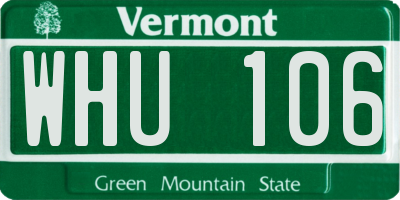 VT license plate WHU106