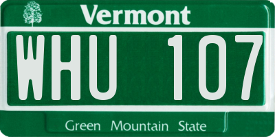 VT license plate WHU107