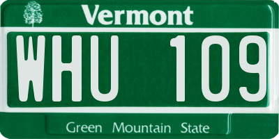 VT license plate WHU109