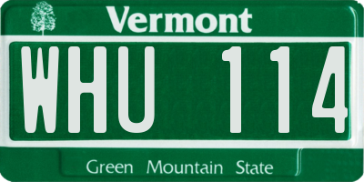 VT license plate WHU114