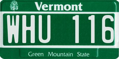 VT license plate WHU116