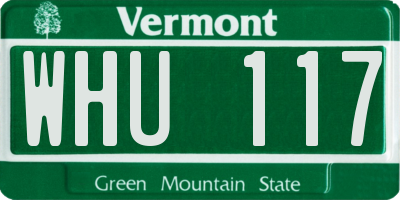 VT license plate WHU117