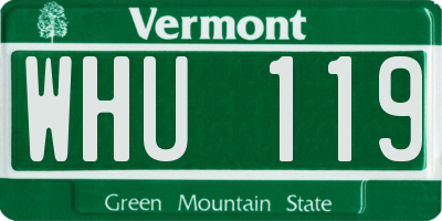 VT license plate WHU119