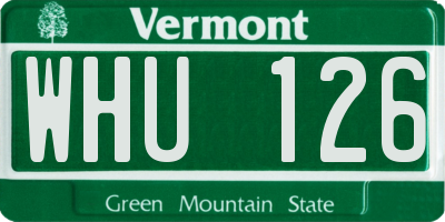 VT license plate WHU126