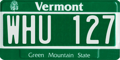 VT license plate WHU127