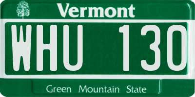 VT license plate WHU130