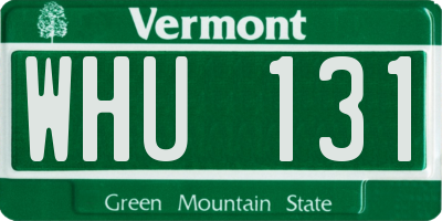 VT license plate WHU131
