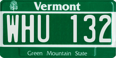 VT license plate WHU132