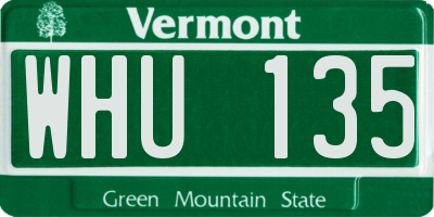 VT license plate WHU135