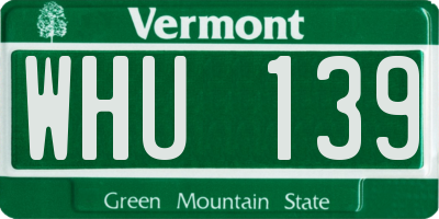 VT license plate WHU139