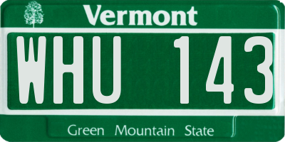 VT license plate WHU143