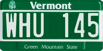 VT license plate WHU145
