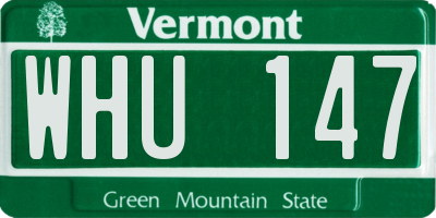 VT license plate WHU147