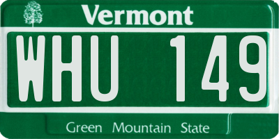 VT license plate WHU149