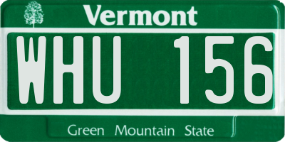 VT license plate WHU156